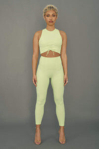 Cxix-Move It Ribbed Corset Leggings-Appletini