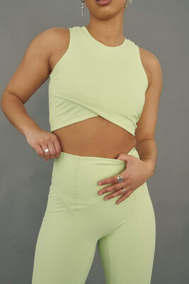 Stretch It Out Ribbed Crop - Appletini