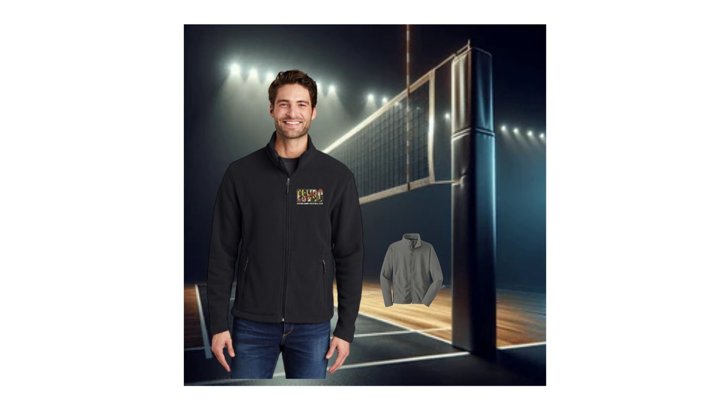 Full Zipper Fleece Embroidered Logo