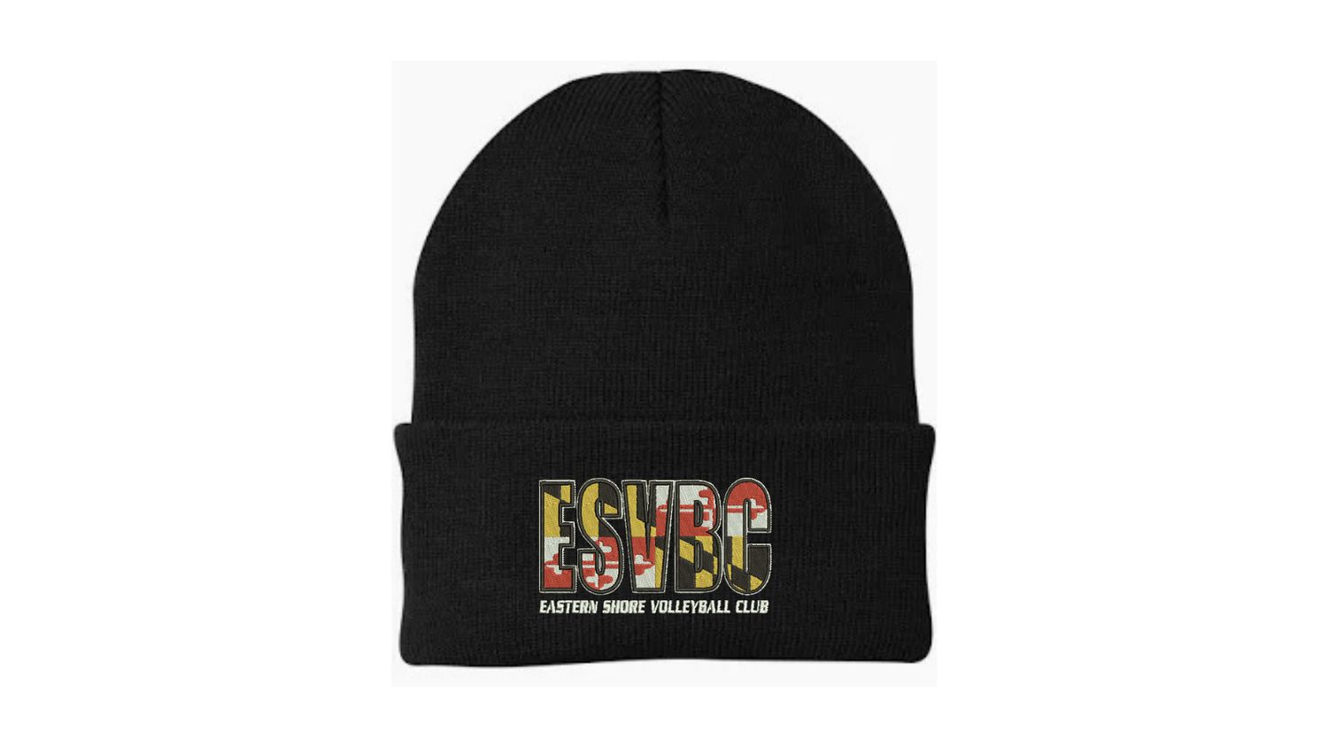 Embroidered Black Beanie