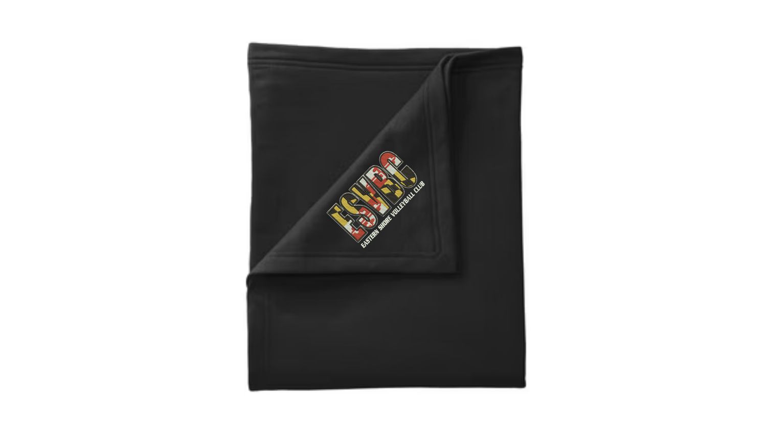Black Core Fleece Embroidered Sweatshirt Blanket