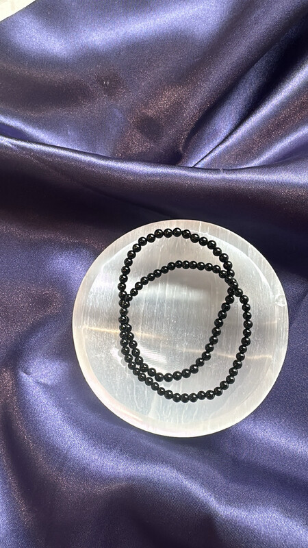 Black Tourmaline 4mm 7.5” Bracelet