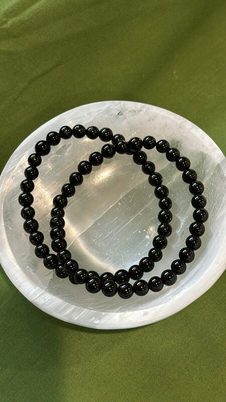 Black Tourmaline 6mm 7.5” Bracelet