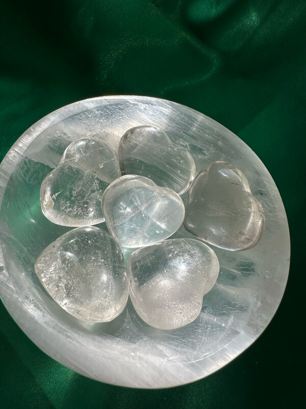 Clear Quartz Hearts
