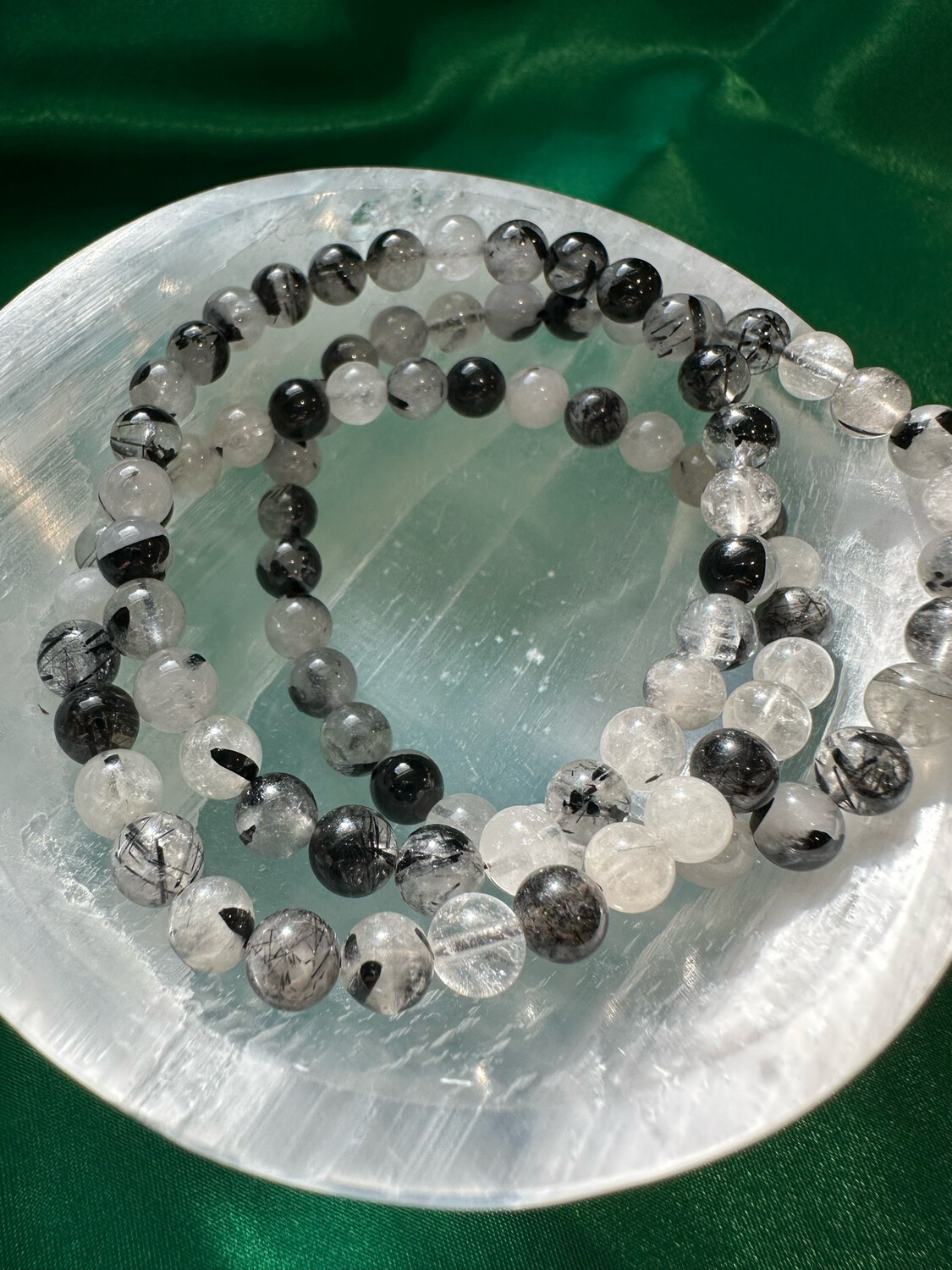 Tourmaline Quartz 6mm 7.5” Bracelet
