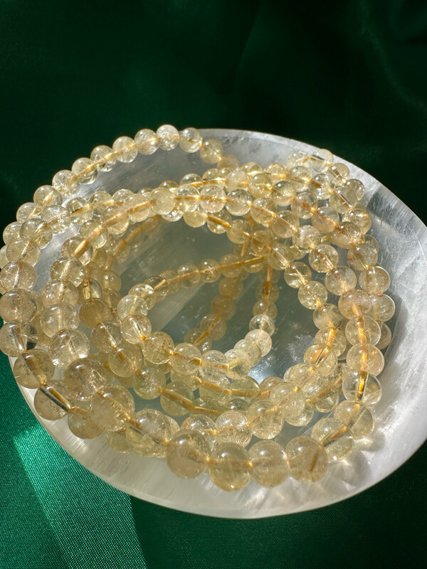 Citrine 6mm 7.5” Bracelet
