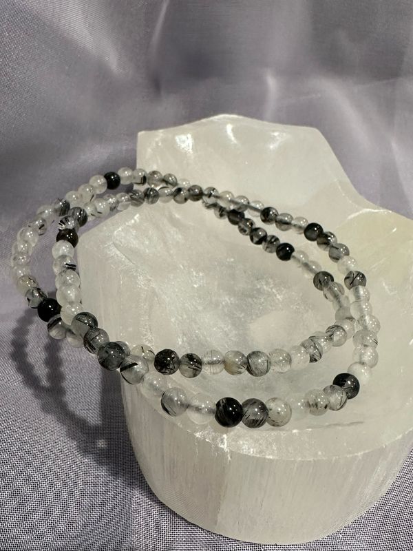 Tourmaline Quartz 4mm 7.5” Bracelet