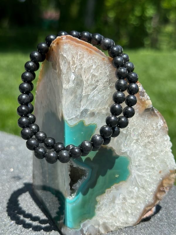 Shungite 6mm 7.5” Bracelet