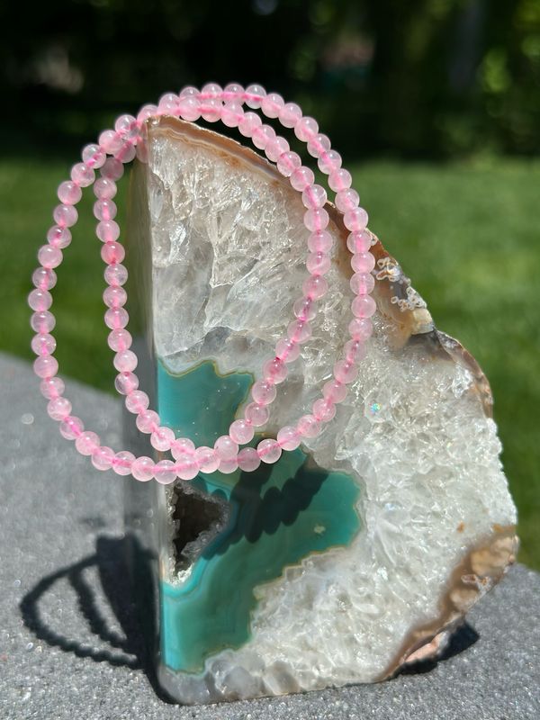 Rose Quartz 4mm 7.5” Bracelet
