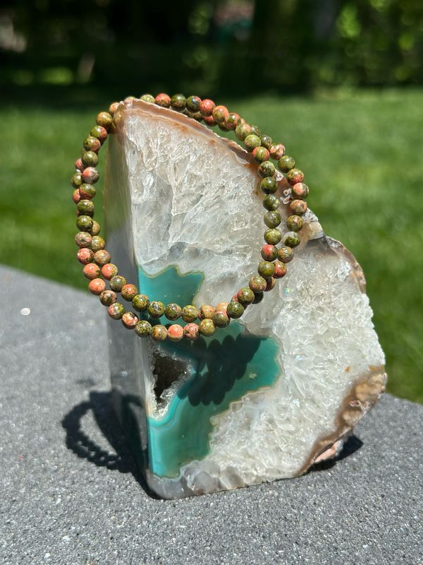 Unakite 4mm 7.5” Bracelet
