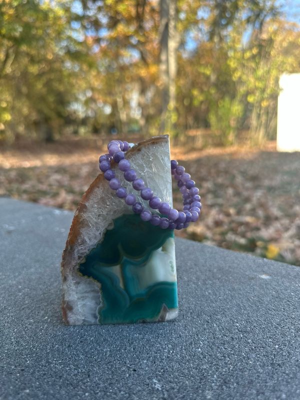 Lepidolite 6mm 7.5in Bracelet