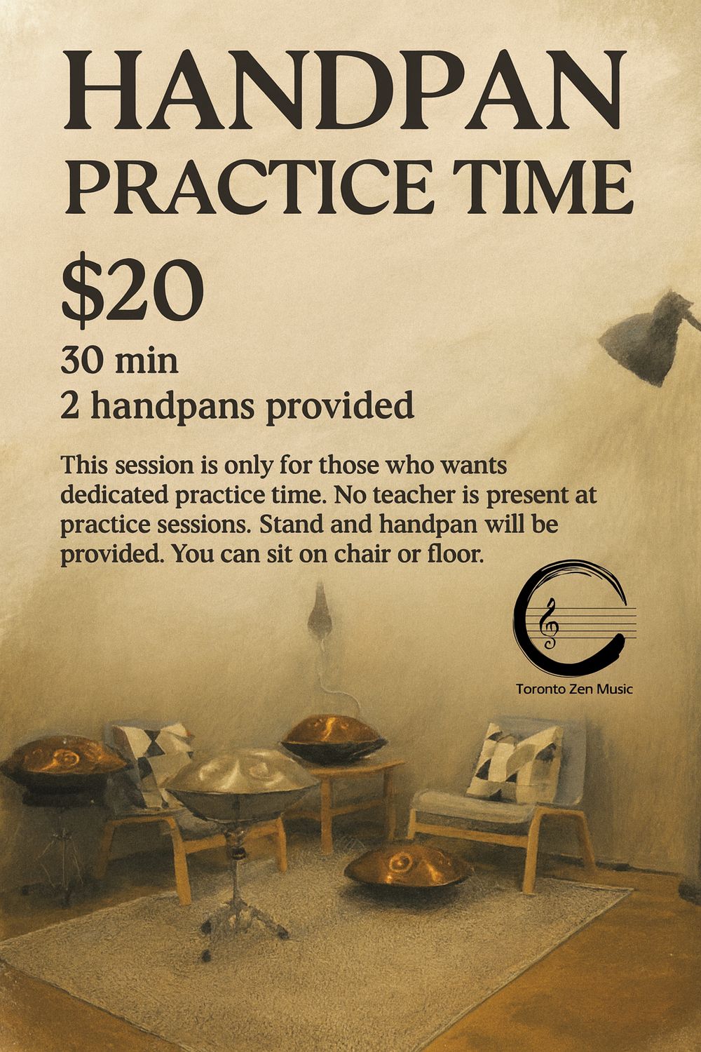 Handpan Practice Time – 30 min (Self-Practice Only)