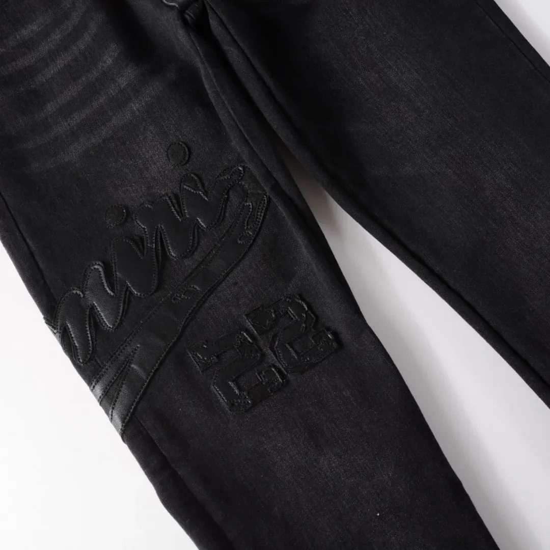 AMIRI TRIPLE BLACK LOGO JEANS