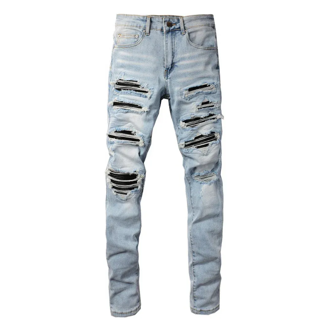 AMIRI BLACK PATCH BLUE JEANS