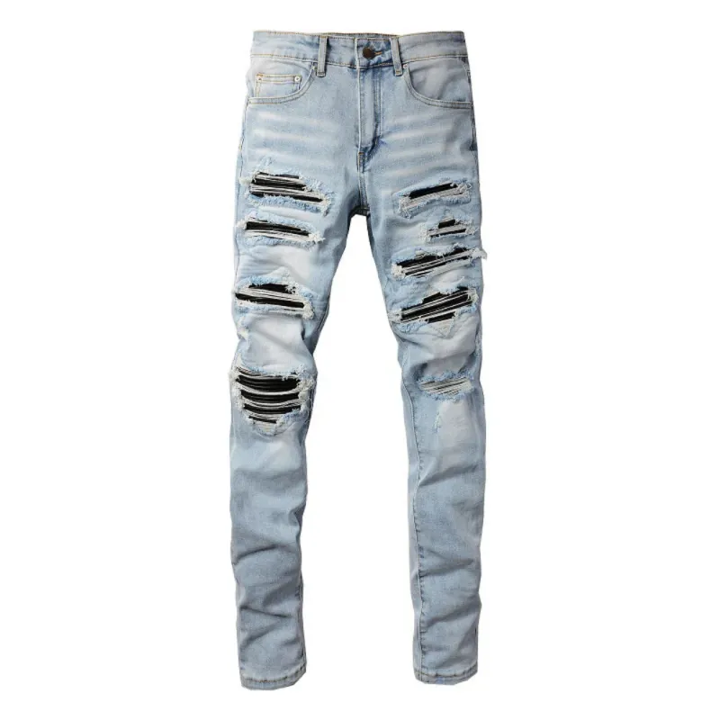 AMIRI BLACK PATCH BLUE JEANS