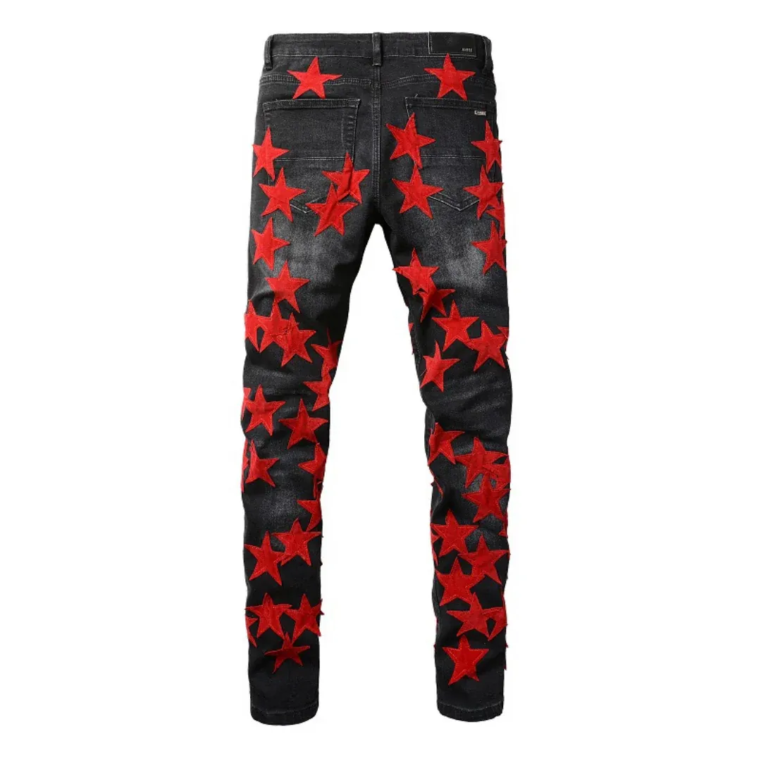 AMIRI RED STAR PATCH JEANS