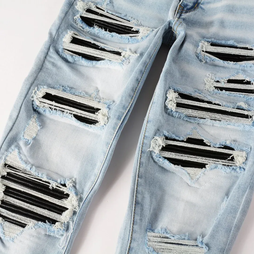 AMIRI BLACK PATCH BLUE JEANS