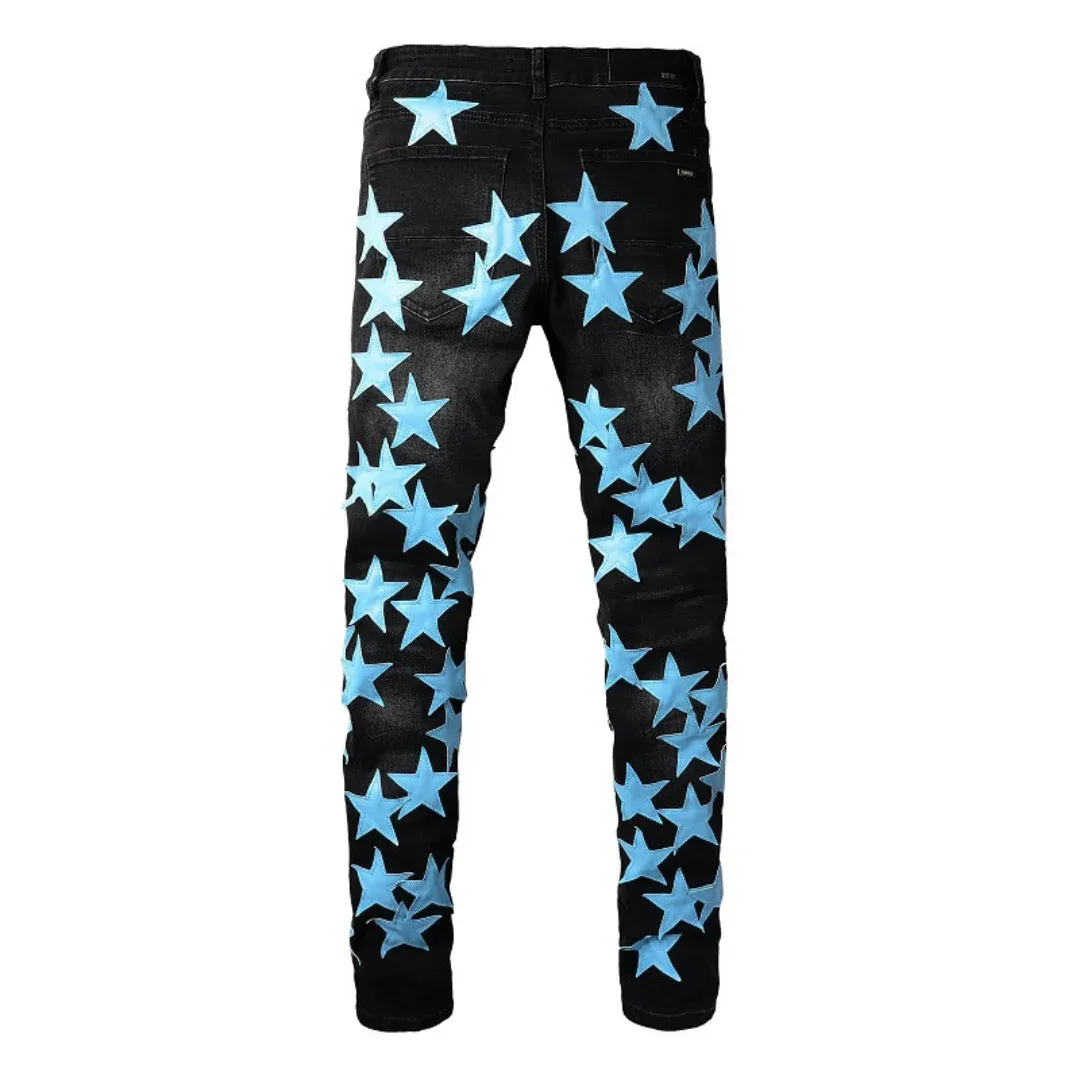 AMIRI BLUE STAR PATCH JEANS