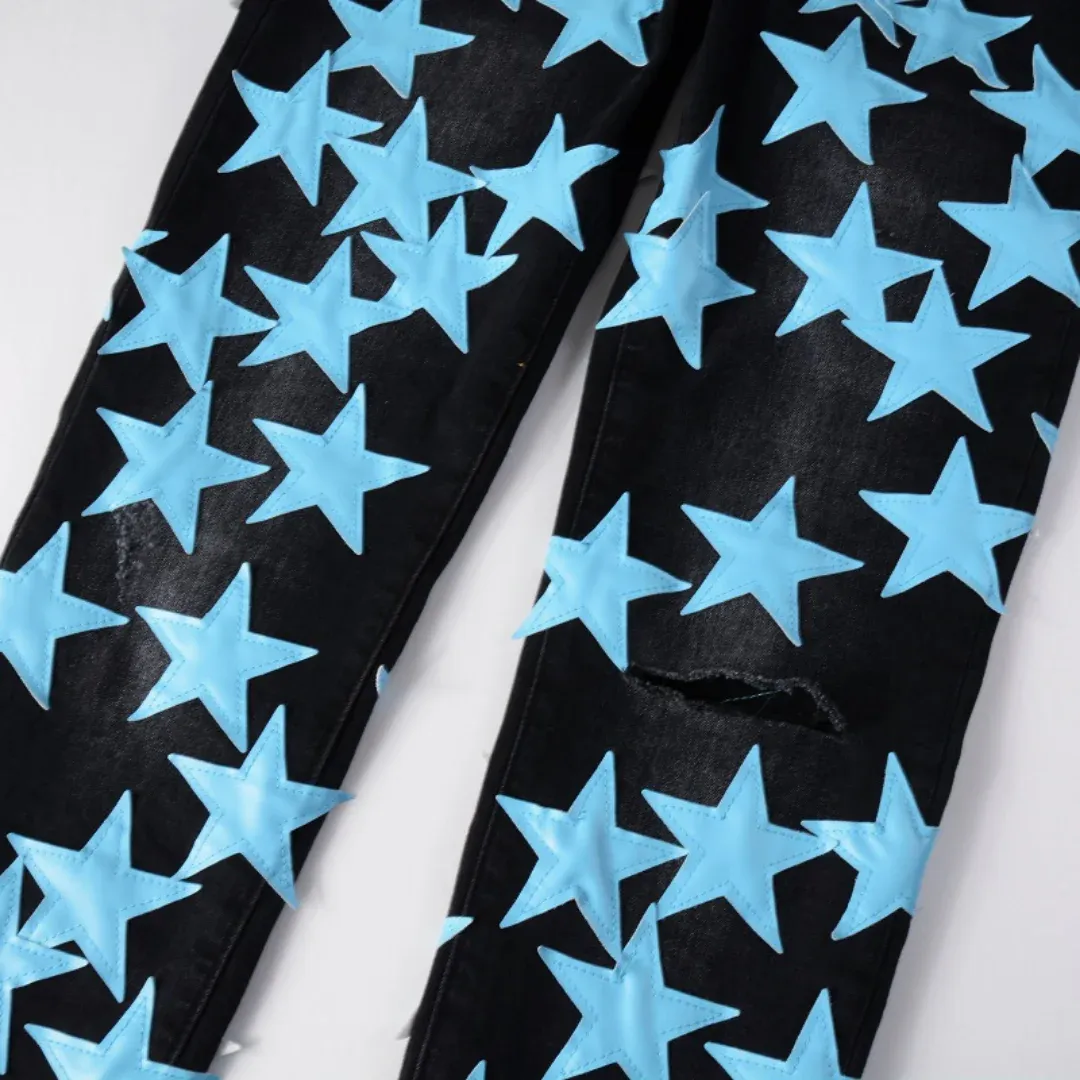 AMIRI BLUE STAR PATCH JEANS