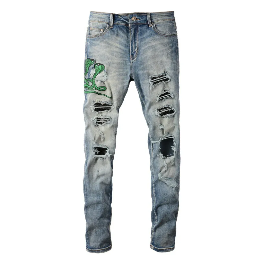 AMIRI SNAKE BLUE JEANS