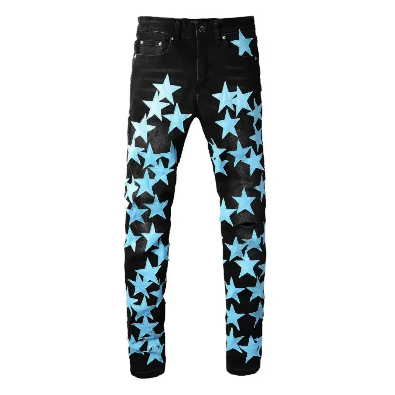 AM BLUE STAR PATCH JEANS