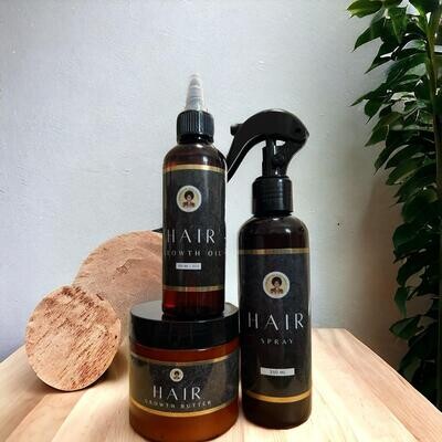 Hair Spray, Hair Butter &amp; Hair Oil. The beginner hair growth set