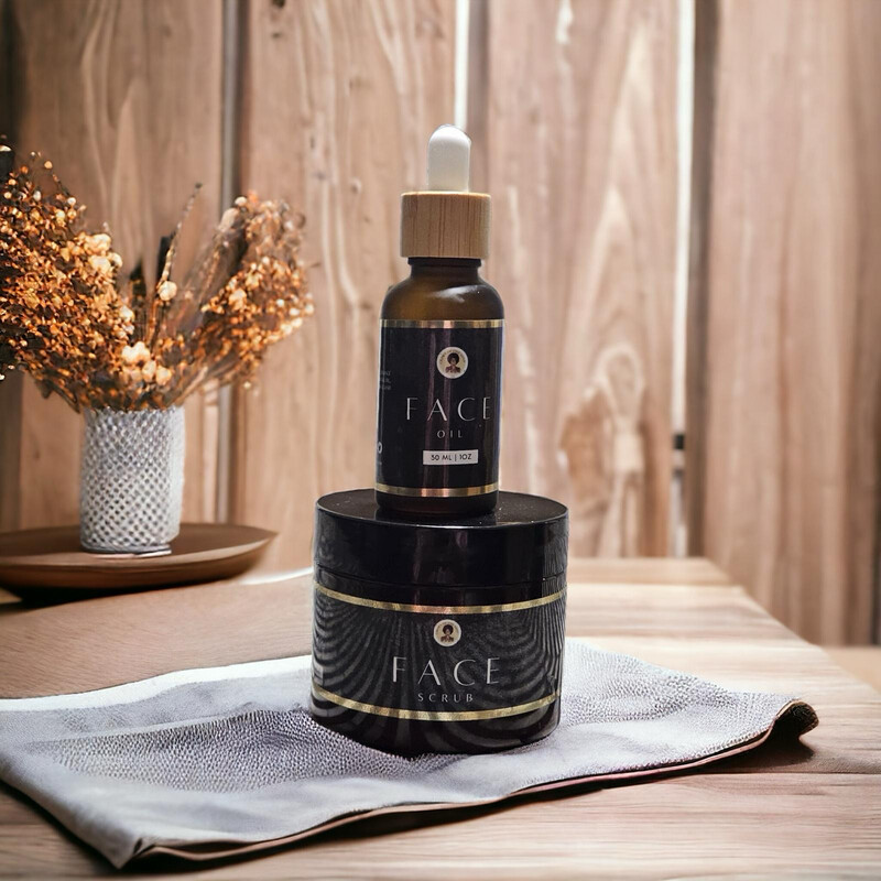 Face Scrub &amp; Face Oil Set. Supper glow combo
