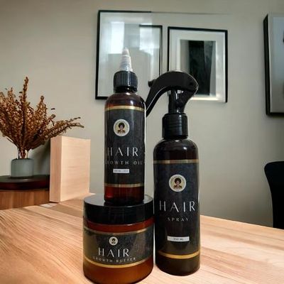 Hair Spray, Hair Butter &amp; Hair Oil. The beginner hair growth set