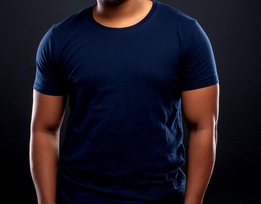 Deluxe Short Sleeve Round Neck Jersey T Shirt Navy
