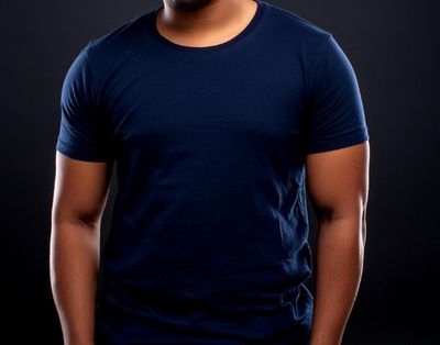 Deluxe Short Sleeve Round Neck Jersey T Shirt Navy