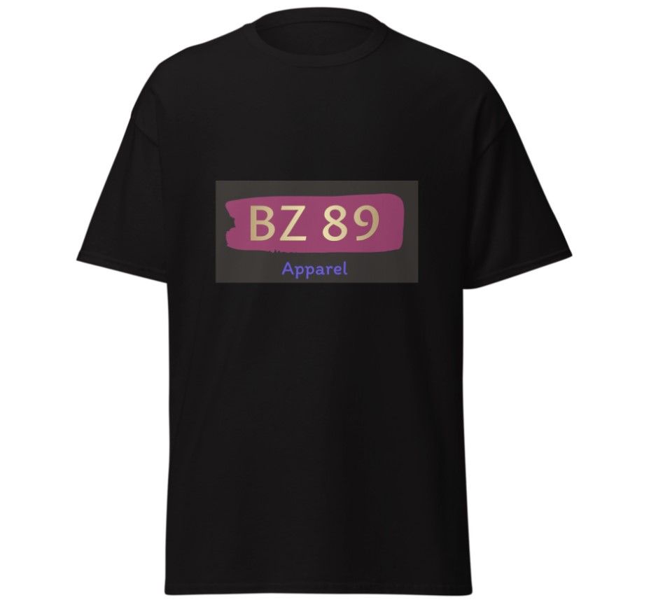 BZ-89 Printed Deluxe Short Sleeve Round Neck Jersey T Shirt Black