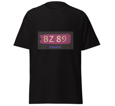 BZ-89 Printed Deluxe Short Sleeve Round Neck Jersey T Shirt Black