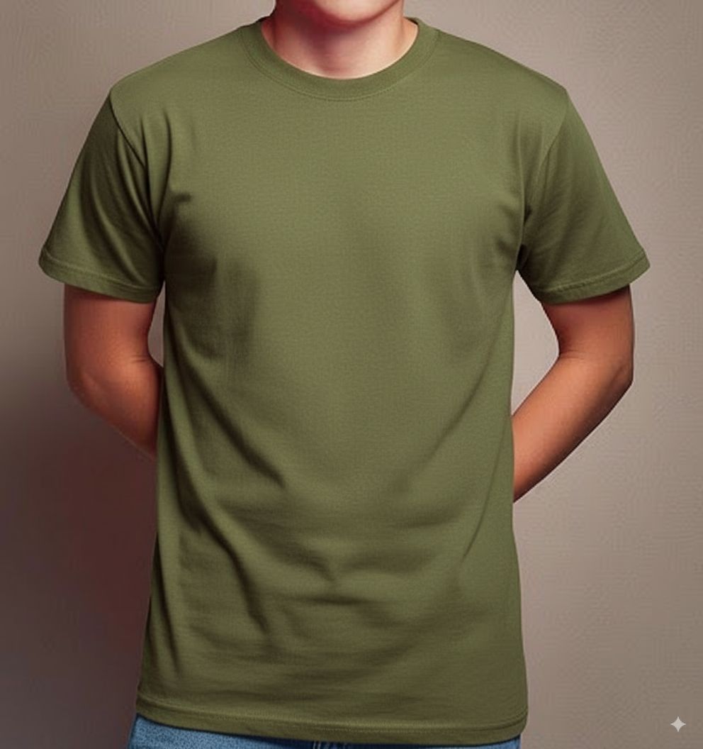 Deluxe Short Sleeve Round Neck Jersey T Shirt Army Green ( 72 Pcs Box)