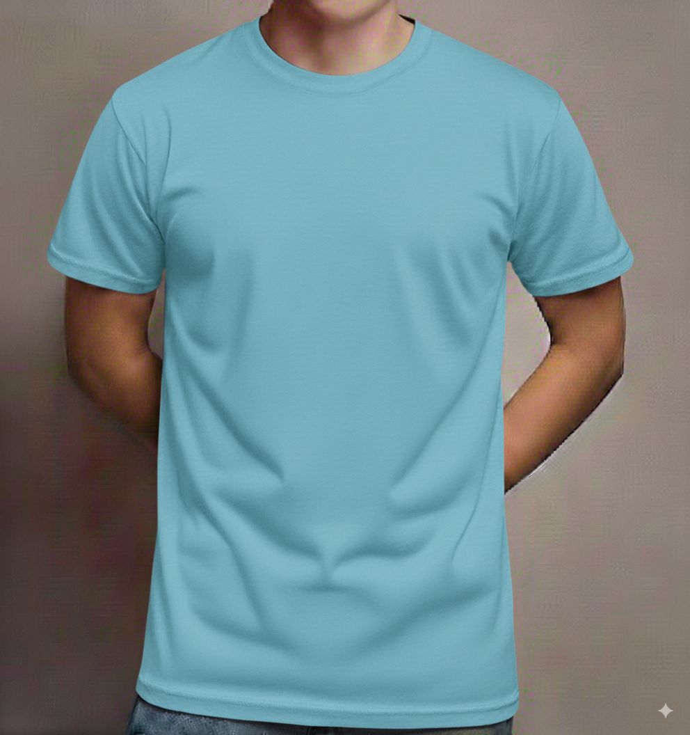 Deluxe Short Sleeve Round Neck Jersey T Shirt Carolina Blue ( 72 Pcs Box)