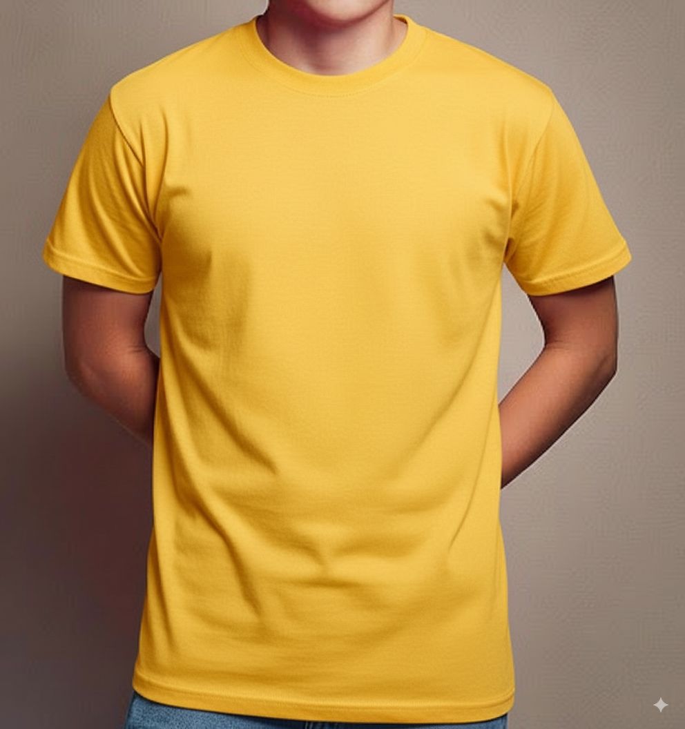 Deluxe Short Sleeve Round Neck Jersey T Shirt Yellow ( 72 Pcs Box)