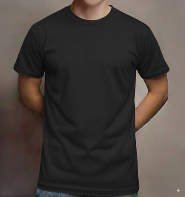 Deluxe Short Sleeve Round Neck Jersey T Shirt Black ( 72 Pcs Box)