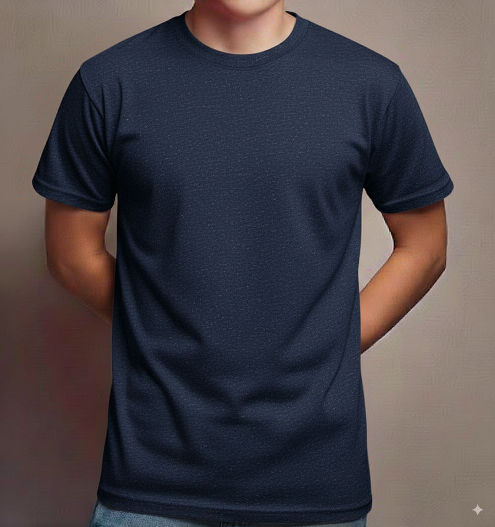 Deluxe Short Sleeve Round Neck Jersey T Shirt Navy ( 72 Pcs Box)