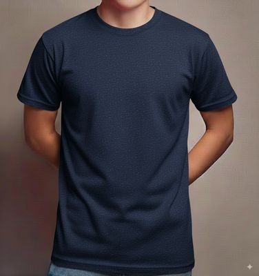 Deluxe Short Sleeve Round Neck Jersey T Shirt Navy ( 72 Pcs Box)