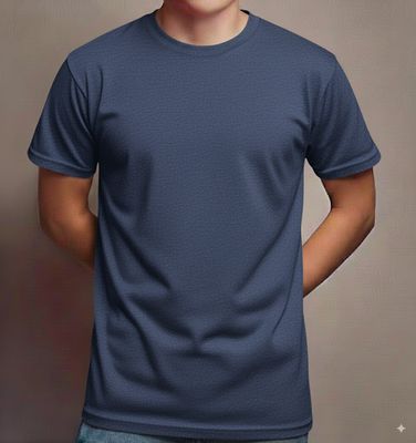 Deluxe Short Sleeve Round Neck Jersey T Shirt Navy Heather ( 72 Pcs Box)