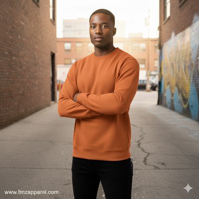 Adult Fleece Premium Crew Neck Sweatshirt Texas Orange / Russet ( 24 Pcs Box)