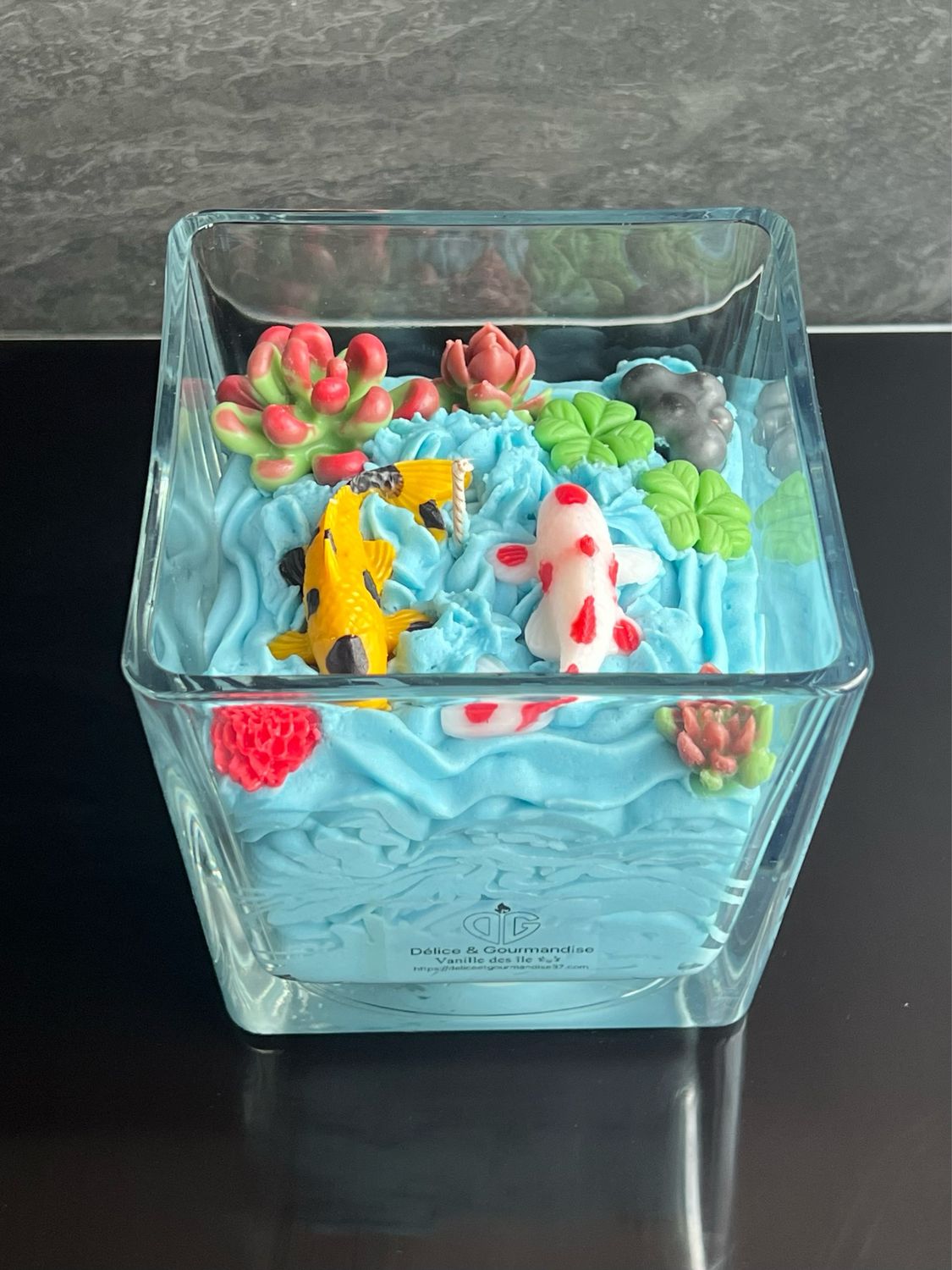 Bougie Centre de table aquarium carré 🐠