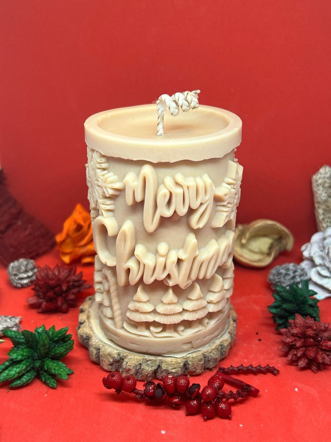 Bougie cylindrique de Noël 🎄 #2
