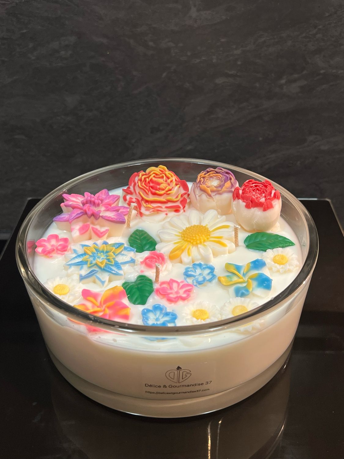 Bougie Centre de Table Floral 💐