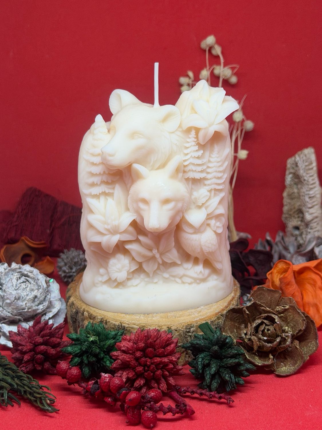 Bougie animaux de la forêt