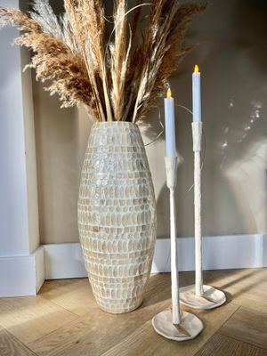 Bamboe vaas met Capiz schelp