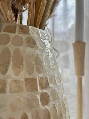 Bamboe vaas met Capiz schelp