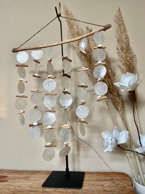 Schelpen hanger hout &amp; Capiz