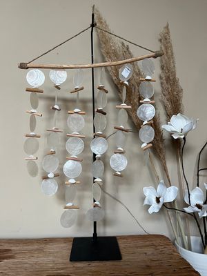 Schelpen hanger hout &amp; Capiz