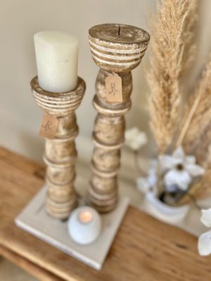 Houten kandelaar M