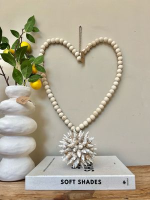 Houten kralen hart